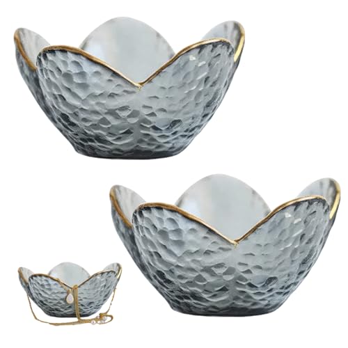 Pansente 2 PCS Trinket dish Glass Jewelry Tray Flower Ring dish Exquisite Room Decor Vanity Storage Tray Room Decor Aesthe...