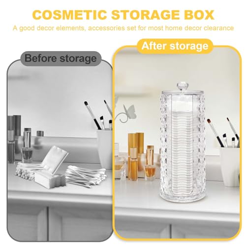 Obsoorth 33.8oz Clear Cosmetic Cotton Pads Rounds Holder Easy Accessing Acrylic Makeup Removers Pad Organizer Dispenser wi...