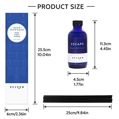 Xcleen Reed Diffusers Set, 3.7 Oz Scent Diffuser, 6 Reed Diffuser Sticks, Home Fragrance Hyacinth, Peony & Citrus, Aromath...