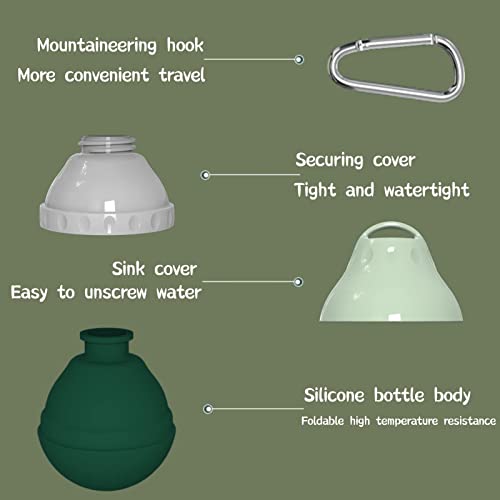 Dog Travel Water Bottle Detachable Bowl Leak Proof Portable ，Silicone Bottle Body，Collapsible and Suitable for Small Pets ...