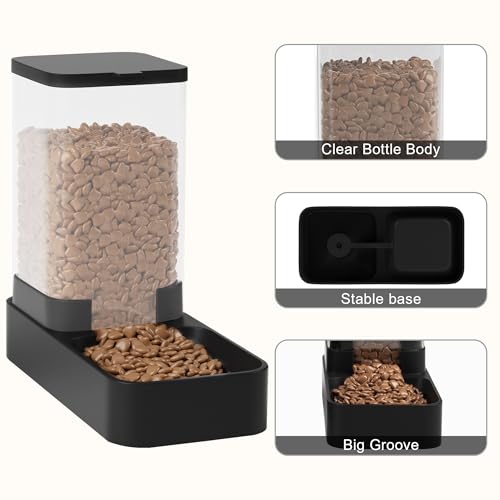 Wefeedy Automatic Cat Feeder and Water Dispenser in Set with Pet Food Bowl,Gravity Dog Waterer and Food Feeder for Small M...
