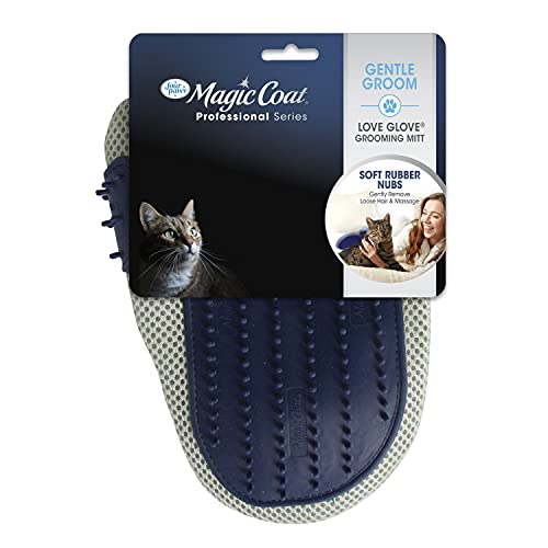 Four Paws Magic Coat Professional Series Love Glove Silicone Cat Grooming Mitt, Deshedding & Dematting, 1 Count