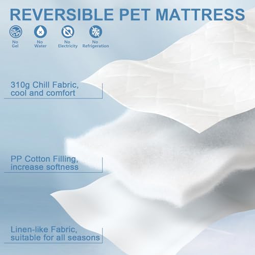 EXPAWLORER Cat Cooling Bed Mat - Upgraded Thickened 2-Sided Reversible Cold Pad for Cats Puppy Small Dogs Keep Cool in Sum...