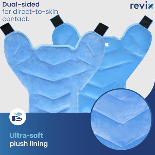 REVIX Large Ice Pack for Shoulder and Back with Straps, Reusable Full Back Ice Pack Wrap Cold Compression Therapy for Disc...