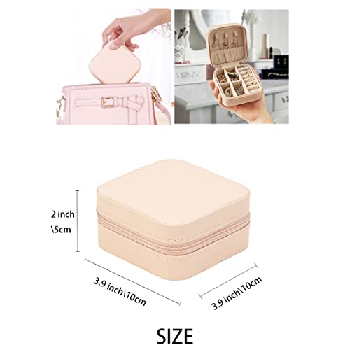 ZPROW Travel Jewelry Case, Mini Portable Jewelry Travel Boxes, Small Jewelry Organizer for Rings, Earrings, Pendants, Watc...