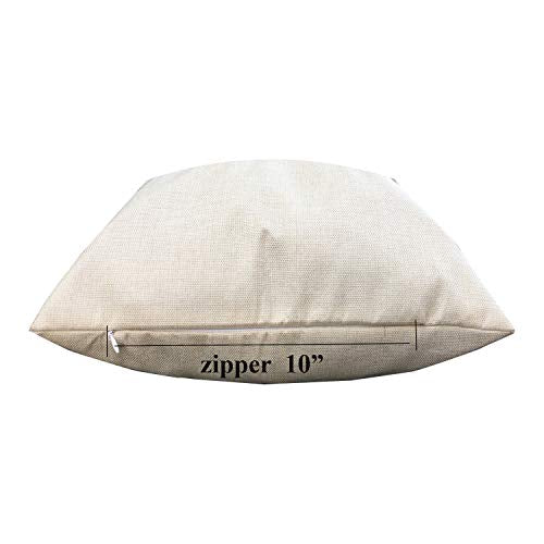 JUSTRY 4 PCS Sublimation Blanks Linen Pillow Cases Cushion Cover Throw Pillow Covers 18 x 18 Inch for Heat Press Printing ...