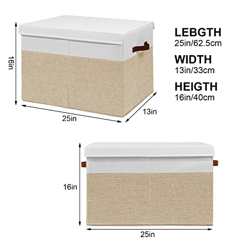 Gowee Large Toy Storage Box with Lid, Sturdy Toys Storage Chest Bin Organizer Basket with Dividers for Kids, Boys, Girls, ...