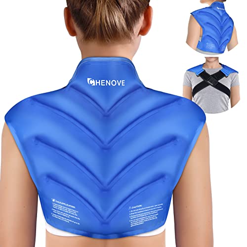 Chenove Ice Pack for Shoulders Upper Back with Strap, Neck and Shoulder Ice Pack Wrap Rotator Cuff Gel Reusable with Cold ...