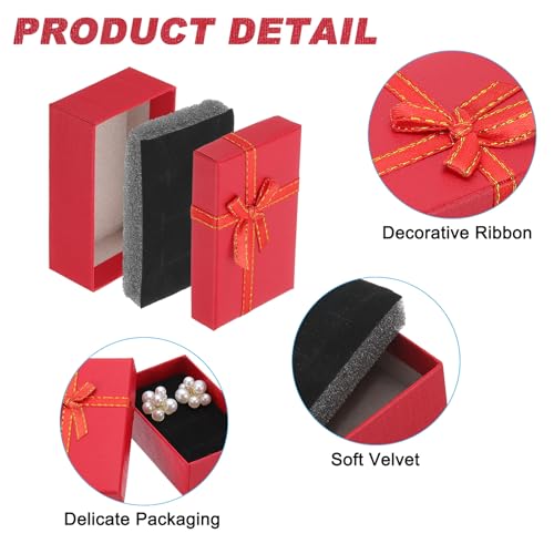 PATIKIL Jewelry Gift Boxes, 120Pcs Small Gift Packaging Box Cardboard Bulk with Lid Ribbon for Bracelet Earring Ring Chris...