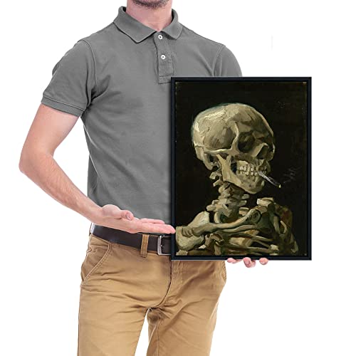 Wieco Art Skull of a Skeleton with Burning Cigarette, 1886 by Vincent Van Gogh Canvas Wall Art for Home Decor and Wall Dec...