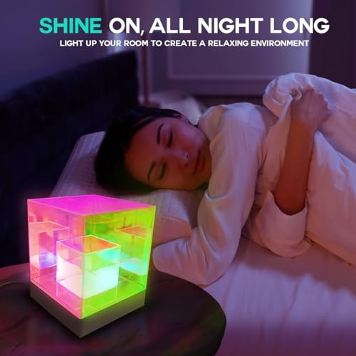 Lumoonosity Infinity Cube Light - 3D Infinity Lamp for Bedroom, Gamer Room - USB Powered, Color Changing Eye-Catching Tabl...