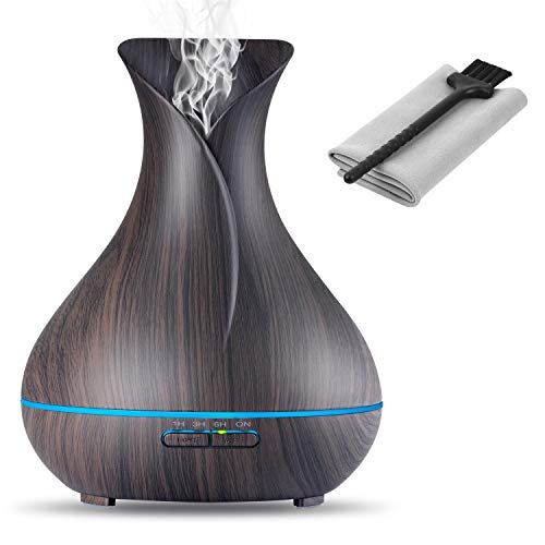 OliveTech Aroma Essential Oil Diffuser, 400ml Ultrasonic Cool Mist Humidifier with Waterless Auto Shut-Off and Cleaning Ki...