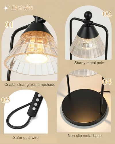Candle Warmer Lamp with Timer Dimmer, Electric Wax Melt Warmer Lamp for Jar Candles Lights, Candle Lamp Warmer with 2 Bulb...