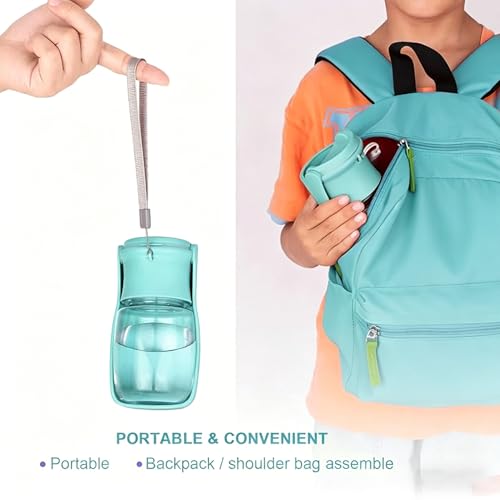 Foldable Dog Water Bottle, 2in1 Portable Leak Proof Puppy Drinking Bottle Dispenser for Puppy Small Medium Large Dogs, Dis...