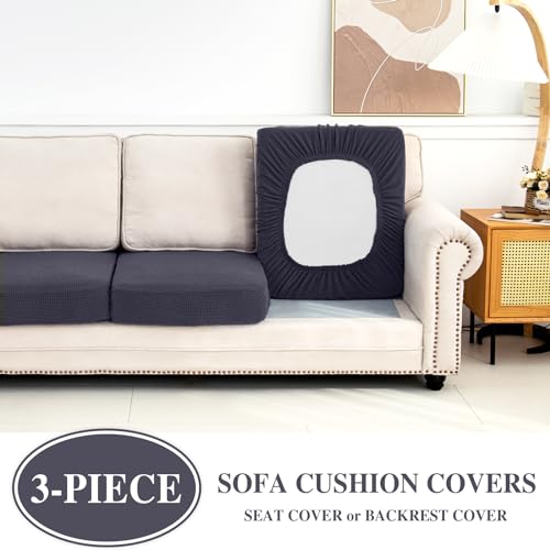 LA MEACK Couch Cushion Covers Seat Cushion Cover Stretch Couch Cover Separate Sectional Sofa Slipcovers Furniture Protecto...