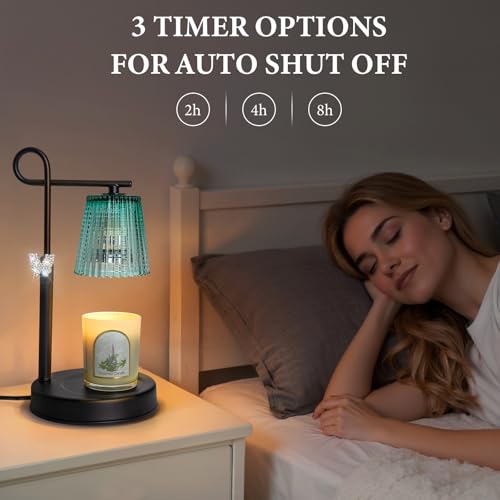 IvvaHholao Candle Warmer Lamp with Timer Dimmer, Adjustable Height Wax Warmer Lamp for Jar Candle, Wax Melter House Warmin...