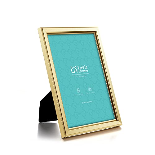 LaVie Home 5x7 Picture Frames (12 Pack, Gold) Simple Designed Photo Frame with High Definition Glass for Wall Mount & Tabl...