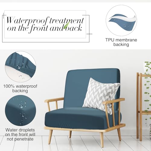 Newwiee 12 Pcs Patio Outdoor Cushion Covers Replacement Waterproof Stretch Sofa Couch Cushion Covers Washable Individual C...