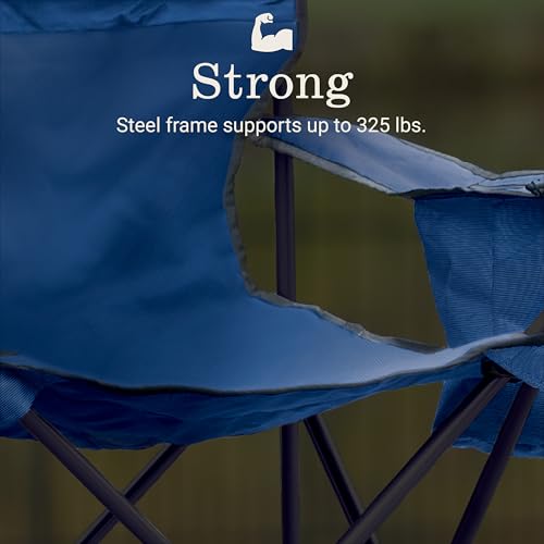 Coleman Portable Camping Chair with 4-Can Cooler, Cushioned Seat & Back with Side Pockets & Cup Holder, Carry Bag Include...