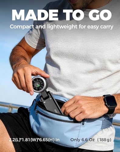 Diveblues Portable Handheld Turbo Fan, 5 Gear Wind, Battery Operated, Up to 12 Working Hours, 3 IN 1 Hand Fan with Air Tur...