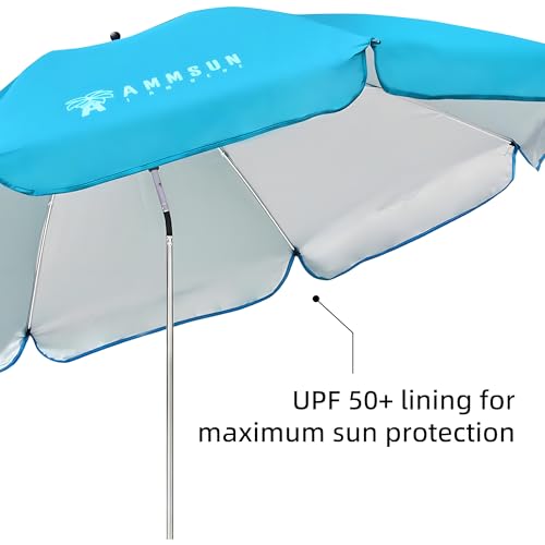 AMMSUN XL Chair Umbrella with Universal Clamp Adjustable 47 inches and 360-degree Swivel UPF 50+, Portable Clamp on Campin...