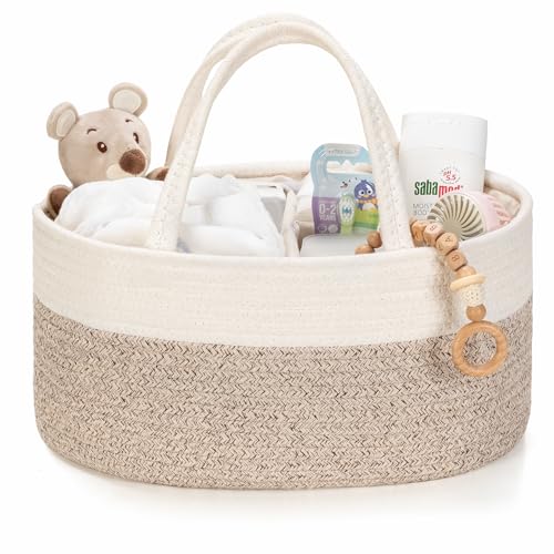 Kodomoore Diaper Caddy Organizer, Empty Gift Basket for Newborn Essentials, Baby Storage Basket, Stylish Gift Bag for Baby...
