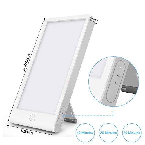Light Therapy Lamp, SMY Blue Light Energy Lamp and Adjustable LED Blue Light, Tablet One Touch with Timer, 100% UV Free