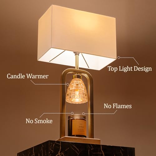 PoKat Gold Table Lamp Candle Warmer, Candle Warmer Lamp with Timer Dimmer, Wax Light Warming Table Lamp for Jar Candles, M...