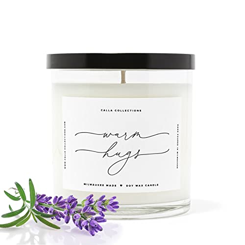 ThreeKin Warm Hugs Scented Candles for Home, Natural Soy Wax, Relaxing Aromatherapy Gifts, Essential Oils Scented, Long-La...