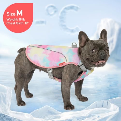 KYEESE Dog Cooling Vest Lightweight Jacket Cooling Vest for Dogs Adjustable Straps Summer with D Ring Breathable Dog Jacke...