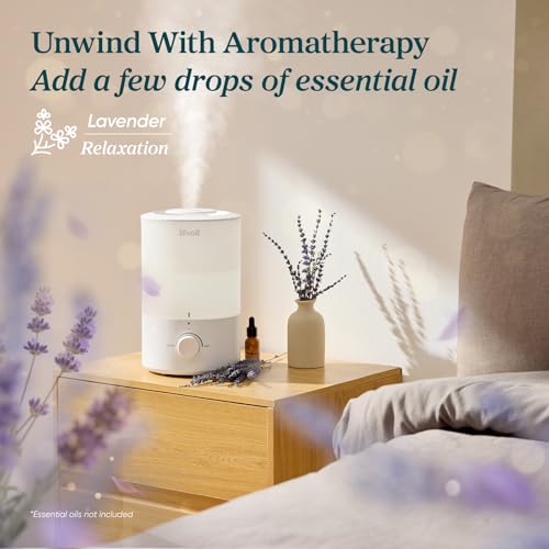 LEVOIT - Humidifiers for Bedroom - Quiet (3L Water Tank) - Cool Mist/Top Fill/Essential Oil Diffuser/25Watt - Home/Large R...