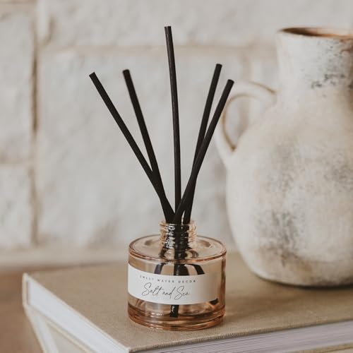 Sweet Water Decor Salt and Sea Reed Diffuser – Room Decor Aesthetic with Long-Lasting Premium Fragrance of Sea Salt, Citru...