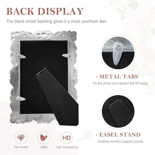 QPQIYIY 4x6 Pearl Picture Frame with Tempered Glass, Elegant Jewel Photo Frame with Rhinestones for Home Decor Tabletop Ho...
