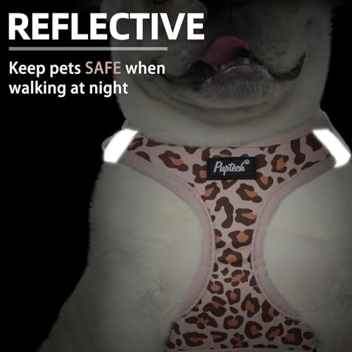 PUPTECK Dog Harness and Leash Set for Small Medium Dogs No Pull Step-in Soft Mesh Puppy Cat Vest Harnesses Reflective at N...