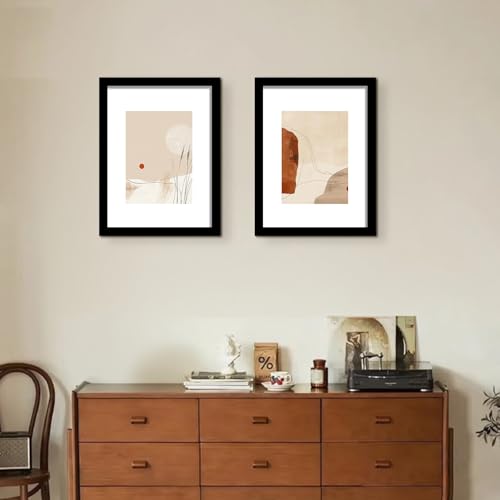 LUCKYLIFE 16x20 Frames, Picture Frames for Wall, Display Pictures 11x14 with Mat or 16x20 without Mat, Set of 2, Black