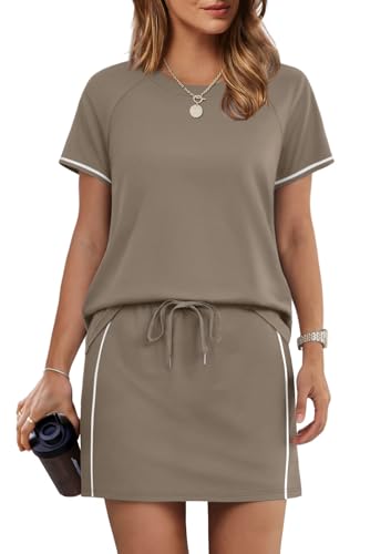 Sampeel 2 Piece Sets for Women Skirt Sets Summer Outfits Womens Clothing Set Travel Workout Skort Sets