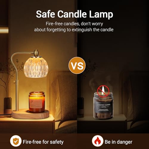 NVRGIUP Candle Warmer, Candle Warmer Lamp with Timer & Dimmer Height Adjustable Scented Candles, with 2 * 50W Bulbs for Ho...