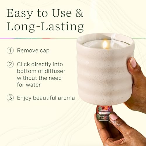 Lifelines Flameless Candle Aromatherapy Essential Oil Diffuser with 2 ClickWick Essential Oil Blends - Cordless & Waterles...