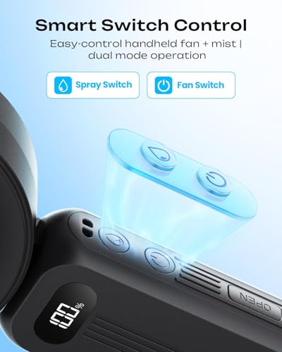 Otlonpe Handheld Misting Fan Portable, Powerful High Speed, Small Personal Rechargeable Cooling Mister Fan Water Spray Mis...