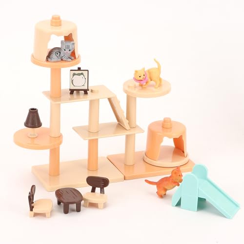 BananMelonBM 67 PCS Cat and Dog Pet Figurine Playset, Pretend Play Toy for Kids Creative DIY Realistic Detailed, Education...