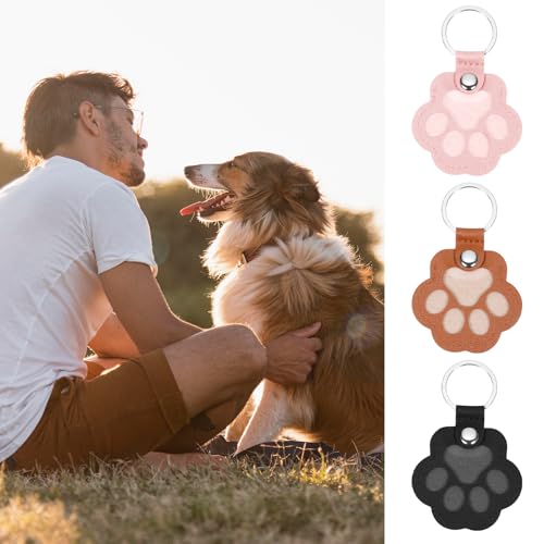 Hpmjz 3 Pcs Dog Hair Collector Keychains Paw Print Keychain Pet Memorial Gifts Cute Leather Hair Keepsake Keyring Pet Fur ...