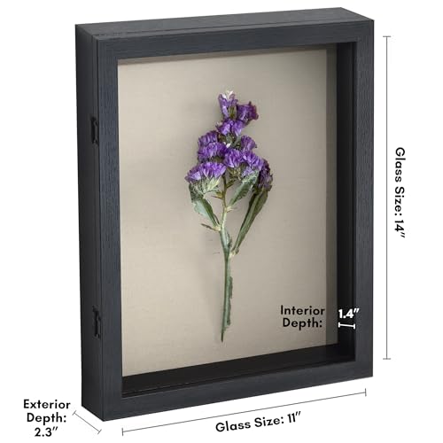Americanflat Front Opening 11x14 Shadow Box Frame with Shatter-Resistant Glass - Silhouette Collection - Shadow Box Displa...