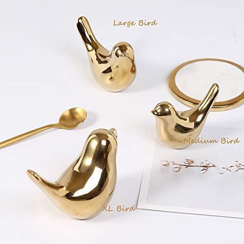 FANTESTICRYAN Small Birds Statues Gold Home Decor Modern Style Figurine Decorative Ornaments for Living Room, Bedroom, Off...