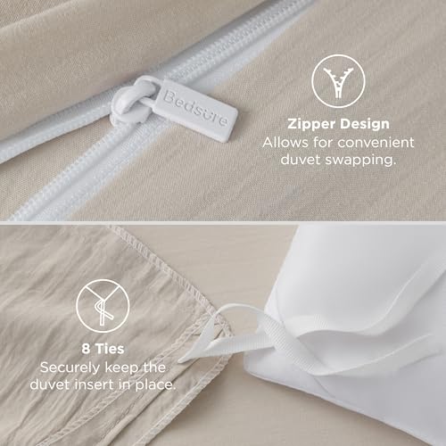 Bedsure Duvet Cover Queen Size - 3 Pieces Prewashed Extra Soft Bedding Set, Includes 1 Duvet Cover 90x90 Inches with Zippe...