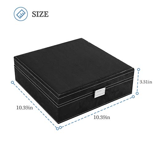 ProCase Velvet Jewelry Box Organizer for Women Father's Day, 2 Layer Jewelry Display Storage Holder Case for Necklace Earr...