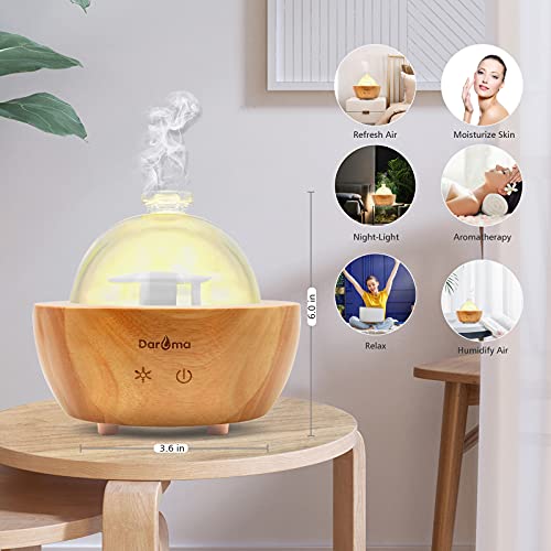 2025 Upgraded Remote Handmade Glass & Real Wood Essential Oil Diffuser, Aromatherapy Diffuser, 200ml Aroma Humidifier, Coo...