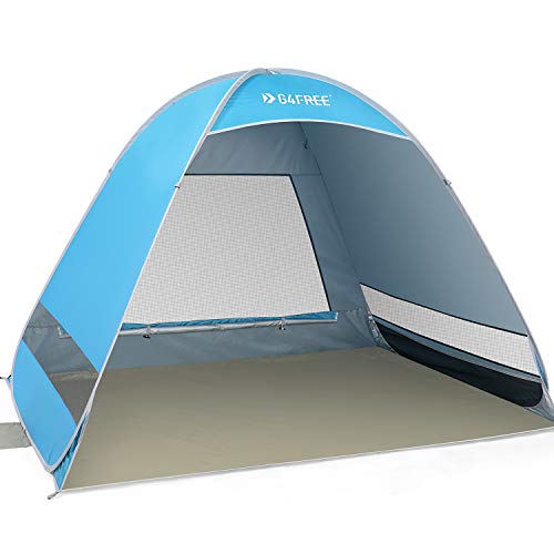 G4Free Upgraded Pop Up Beach Tent, 2-3 Person Automatic Sunshade Canopy UPF 50+ Sport Umbrella Instant Tent Lightweight an...