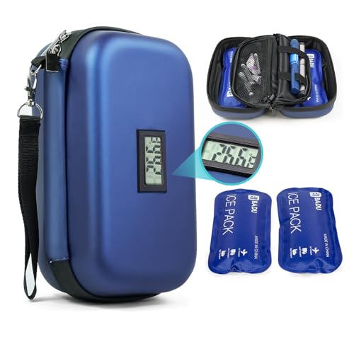 Gosemai Insulin Cooler Travel Case TSA Approved Medication Diabetic Cooler for Travel with Temperature Display Refrigerate...