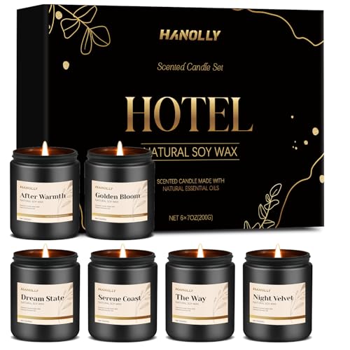 Hotel Scented Candles Set, 6 Pack Candles for Home Scented, Luxury Aromatherapy Jar Candle Gifts for Men & Women, Natural ...