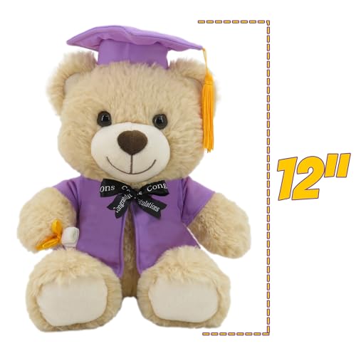 Printualist Personalized Graduation Teddy Bear Gift 2026 for Her Him, College, High School, 12 Inch - Cute Custom Beige Be...